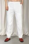Buy_Aham-Vayam_White Cotton Mirrors, Embroidery Harsh Kurta And Pant Set _Online_at_Aza_Fashions