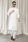 Buy_Aham-Vayam_White Cotton Mirrors, Embroidery Harsh Kurta And Pant Set _at_Aza_Fashions