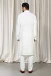 Shop_Aham-Vayam_White Cotton Mirrors, Embroidery Harsh Kurta And Pant Set _at_Aza_Fashions