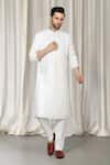 Aham-Vayam_White Cotton Mirrors, Embroidery Harsh Kurta And Pant Set _at_Aza_Fashions
