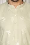 Aham-Vayam_Green Cotton Embroidery Upwan Kurta And Pant Set _at_Aza_Fashions