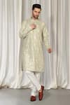 Buy_Aham-Vayam_Green Cotton Embroidery Upwan Kurta And Pant Set 