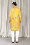 Shop_Aham-Vayam_Yellow Cotton Embroidery, Mirrors Phool Utsav Kurta And Pant Set _at_Aza_Fashions