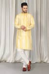 Buy Aham-Vayam Yellow Cotton Embroidery Prajwal Tie Dye Kurta And Pant Set at Aza Fashions Buy_Aham-Vayam_Yellow Cotton Embroidery Prajwal Tie Dye Kurta And Pant Set _at_Aza_Fashions