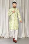 Shop_Aham-Vayam_Green Cotton Embroidery Tie Dye Kurta Set _Online_at_Aza_Fashions