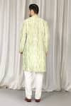 Shop_Aham-Vayam_Green Cotton Embroidery Tie Dye Kurta Set _at_Aza_Fashions