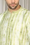 Shop_Aham-Vayam_Green Cotton Embroidery Tie Dye Kurta Set _Online