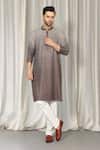 Buy_Aham-Vayam_Brown Cotton Embroidery Ombre Kurta And Pant Set _Online_at_Aza_Fashions
