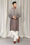 Shop_Aham-Vayam_Brown Cotton Embroidery Ombre Kurta And Pant Set _Online_at_Aza_Fashions