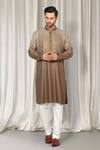 Buy Aham-Vayam Brown Cotton Embroidery Ombre Kurta And Pant Set at Aza Fashions Buy_Aham-Vayam_Brown Cotton Embroidery Ombre Kurta And Pant Set _at_Aza_Fashions