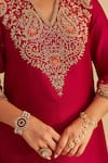 Buy_Sheetal Batra_Fuchsia Chanderi Silk, Bemberg Embroidery, Stones, Areefa Kurta And Salwar Set _Online_at_Aza_Fashions