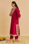 Shop_Sheetal Batra_Fuchsia Chanderi Silk, Bemberg Embroidery, Stones, Areefa Kurta And Salwar Set _Online_at_Aza_Fashions
