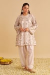 Sheetal Batra Ivory , Organza Embroidery, Zari Round Neck Alira Kurta Salwar Set Online at Aza Fashions Sheetal Batra_Ivory , Organza Embroidery, Zari Round Neck Alira Kurta Salwar Set _Online_at_Aza_Fashions
