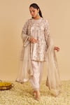 Buy Sheetal Batra Ivory , Organza Embroidery, Zari Round Neck Alira Kurta Salwar Set at Aza Fashions Buy_Sheetal Batra_Ivory , Organza Embroidery, Zari Round Neck Alira Kurta Salwar Set _at_Aza_Fashions