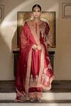 Sheetal Batra Red Chanderi , Bemberg, Organza Embroidery, Zoya Chauga Kurta Set at Aza Fashions Sheetal Batra_Red Chanderi , Bemberg, Organza Embroidery, Zoya Chauga Kurta Set _at_Aza_Fashions