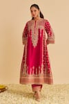 Shop Sheetal Batra Pink Chanderi , Bemberg, Satin, Organza Nargis Chauga Kurta Set at Aza Fashions Shop_Sheetal Batra_Pink Chanderi , Bemberg, Satin, Organza Nargis Chauga Kurta Set _at_Aza_Fashions