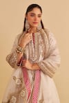 Sheetal Batra_Ivory Chanderi , Bemberg, Satin, Organza Zoya Kurta Salwar Set _Online_at_Aza_Fashions