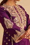 Sheetal Batra_Purple Chanderi , Organza Embroidery, Zari, Anaiza Kurta Palazzo Set _at_Aza_Fashions