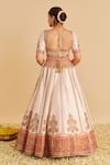 Shop_Sheetal Batra_Ivory , Organza Zari, Embroidery, Sequins Amara Paisley Lehenga Set _at_Aza_Fashions