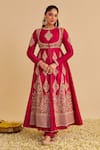 Buy_Sheetal Batra_Pink Chanderi , Organza Embroidery, Zainah Anarkali Jacket Set _Online_at_Aza_Fashions