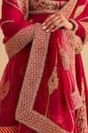 Buy_Sheetal Batra_Pink Chanderi , Organza Embroidery, Zainah Anarkali Jacket Set 
