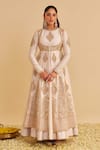 Shop Sheetal Batra Ivory Chanderi , Organza Embroidery, Zainah Anarkali Jacket Set Online at Aza Fashions Shop_Sheetal Batra_Ivory Chanderi , Organza Embroidery, Zainah Anarkali Jacket Set _Online_at_Aza_Fashions