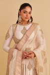 Buy Sheetal Batra Ivory Chanderi , Organza Embroidery, Zainah Anarkali Jacket Set Buy_Sheetal Batra_Ivory Chanderi , Organza Embroidery, Zainah Anarkali Jacket Set