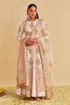 Buy Sheetal Batra Ivory Chanderi , Organza Embroidery, Zainah Anarkali Jacket Set at Aza Fashions Buy_Sheetal Batra_Ivory Chanderi , Organza Embroidery, Zainah Anarkali Jacket Set _at_Aza_Fashions
