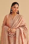 Buy_Sheetal Batra_Pink Chanderi Silk, Bemberg Embroidery, Metallic Thread, Zari Areeba Kurta Set _Online_at_Aza_Fashions
