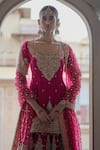 Sheetal Batra_Fuchsia Chanderi , Organza Embroidery, Zari Alina Kurta Sharara Set _Online_at_Aza_Fashions