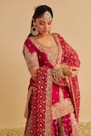 Shop_Sheetal Batra_Fuchsia Chanderi , Organza Embroidery, Zari Alina Kurta Sharara Set _Online_at_Aza_Fashions