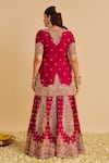Shop_Sheetal Batra_Fuchsia Chanderi , Organza Embroidery, Zari Alina Kurta Sharara Set _at_Aza_Fashions