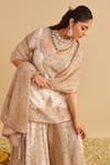 Buy Sheetal Batra Ivory Chanderi , Organza Embroidery, Zari, Alina Kurta Sharara Set Buy_Sheetal Batra_Ivory Chanderi , Organza Embroidery, Zari, Alina Kurta Sharara Set