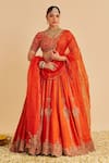 Buy Sheetal Batra Orange , Organza Embroidery, Zari, Sequins Naazila Lehenga Blouse Set Online at Aza Fashions Buy_Sheetal Batra_Orange , Organza Embroidery, Zari, Sequins Naazila Lehenga Blouse Set _Online_at_Aza_Fashions