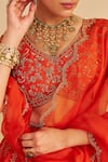 Shop Sheetal Batra Orange , Organza Embroidery, Zari, Sequins Naazila Lehenga Blouse Set Online at Aza Fashions Shop_Sheetal Batra_Orange , Organza Embroidery, Zari, Sequins Naazila Lehenga Blouse Set _Online_at_Aza_Fashions