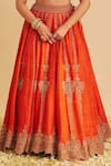 Buy Sheetal Batra Orange , Organza Embroidery, Zari, Sequins Naazila Lehenga Blouse Set Buy_Sheetal Batra_Orange , Organza Embroidery, Zari, Sequins Naazila Lehenga Blouse Set