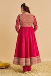Shop_Sheetal Batra_Fuchsia Organza, Chanderi , Cotton, Embroidery, Noor Anarkali Set _at_Aza_Fashions
