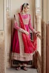 Shop_Sheetal Batra_Fuchsia Organza, Chanderi , Cotton, Embroidery, Noor Anarkali Set _Online_at_Aza_Fashions