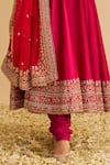 Buy_Sheetal Batra_Fuchsia Organza, Chanderi , Cotton, Embroidery, Noor Anarkali Set 