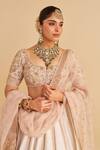 Buy_Sheetal Batra_Ivory , Organza Embroidery, Zari, Sequins, Pearls Farah Lehenga Set _Online_at_Aza_Fashions