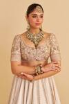 Shop_Sheetal Batra_Ivory , Organza Embroidery, Zari, Sequins, Pearls Farah Lehenga Set _Online_at_Aza_Fashions