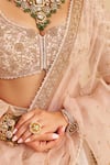Shop_Sheetal Batra_Ivory , Organza Embroidery, Zari, Sequins, Pearls Farah Lehenga Set 