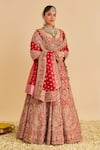 Sheetal Batra_Red , Organza Embroidery, Zari Sweetheart Sanaa Bridal Lehenga Set _Online_at_Aza_Fashions