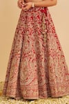 Shop_Sheetal Batra_Red , Organza Embroidery, Zari Sweetheart Sanaa Bridal Lehenga Set _Online_at_Aza_Fashions