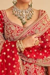 Sheetal Batra_Red , Organza Embroidery, Zari Sweetheart Sanaa Bridal Lehenga Set _at_Aza_Fashions
