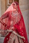 Sheetal Batra_Red , Organza Embroidery, Zari, Sequins Mahanoor Bridal Lehenga Set _Online_at_Aza_Fashions