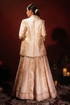 Archana Kochhar_Ivory Brocade, Silk Gota Patti, Mirrors, Lace Blazer With Kali Lehenga Set _Online_at_Aza_Fashions