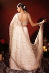 Archana Kochhar_Ivory Silk, Organza Embroidery, Gota Patti, Zari, Ethereal Lucknowi Lehenga Set _Online_at_Aza_Fashions