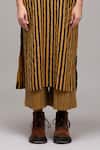 MATI_1_Brown Cotton Embroidery High Neck Striped Jester Motif Tunic  _Online_at_Aza_Fashions