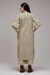 Shop_MATI_1_Off White Cotton Embroidery High Neck Striped Tunic And Pant Set  _at_Aza_Fashions